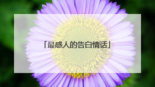 最感人的告白情话
