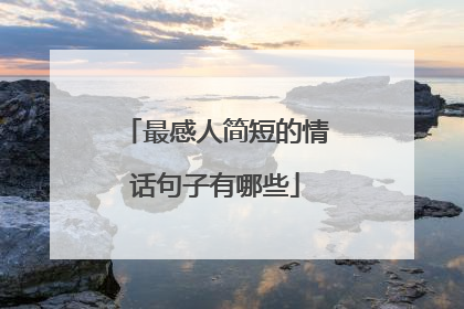 最感人简短的情话句子有哪些
