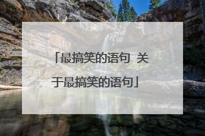 最搞笑的语句 关于最搞笑的语句