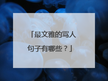 最文雅的骂人句子有哪些?