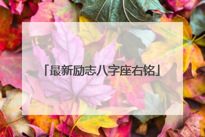 最新励志八字座右铭