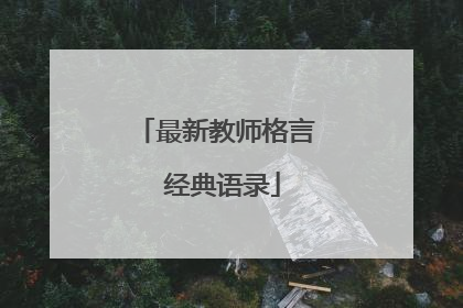 最新教师格言 经典语录