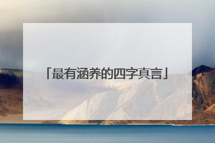 最有涵养的四字真言