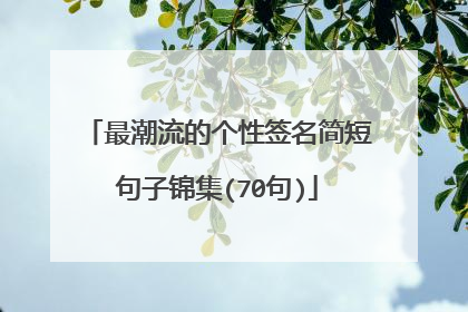最潮流的个性签名简短句子锦集(70句)