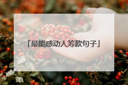 最能感动人筹款句子