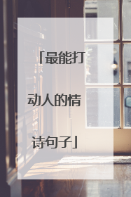 最能打动人的情诗句子