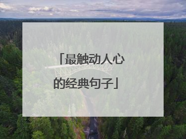最触动人心的经典句子