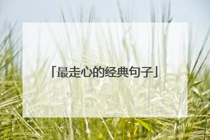 最走心的经典句子