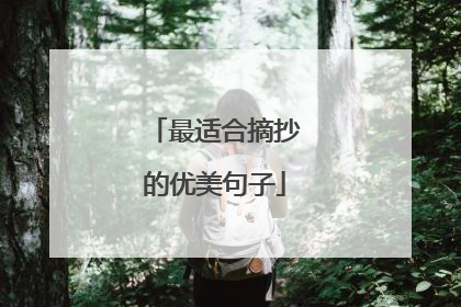 最适合摘抄的优美句子