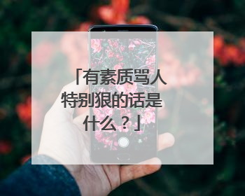 有素质骂人特别狠的话是什么?