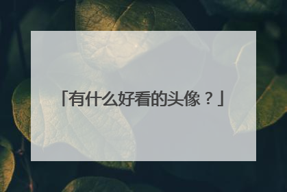 有什么好看的头像?
