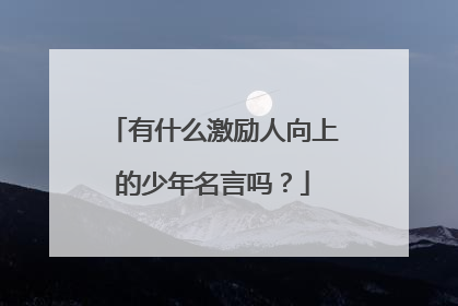有什么激励人向上的少年名言吗?
