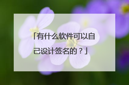 有什么软件可以自己设计签名的?