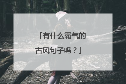 有什么霸气的古风句子吗?