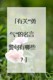 有关“勇气”的名言警句有哪些?