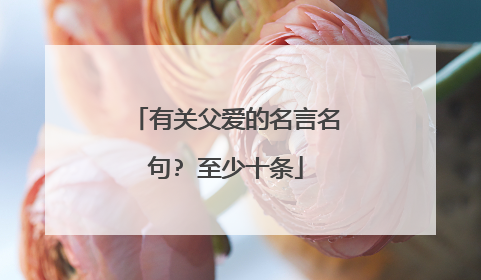 有关父爱的名言名句? 至少十条