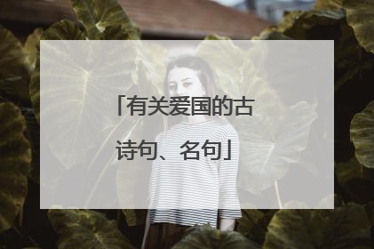 有关爱国的古诗句、名句