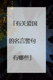 有关爱国的名言警句有哪些