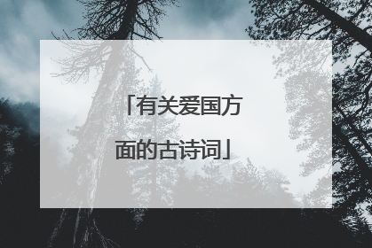 有关爱国方面的古诗词