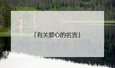 有关爱心的名言