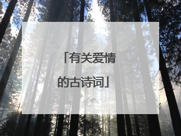 有关爱情的古诗词