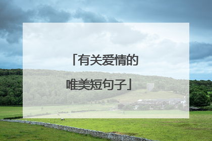 有关爱情的唯美短句子