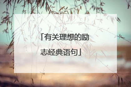 有关理想的励志经典语句