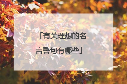 有关理想的名言警句有哪些