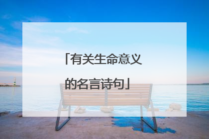 有关生命意义的名言诗句