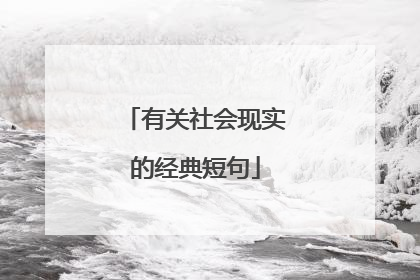 有关社会现实的经典短句