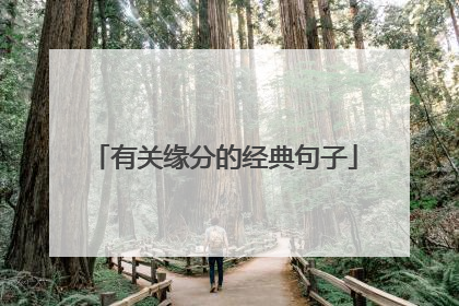 有关缘分的经典句子