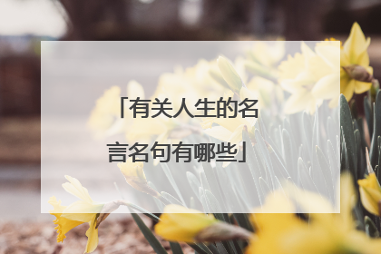有关人生的名言名句有哪些