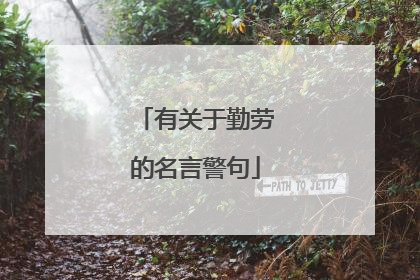 有关于勤劳的名言警句