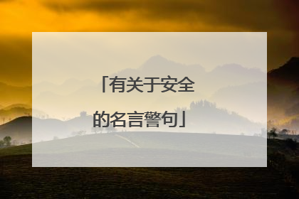 有关于安全的名言警句