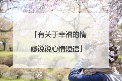 有关于幸福的情感说说心情短语