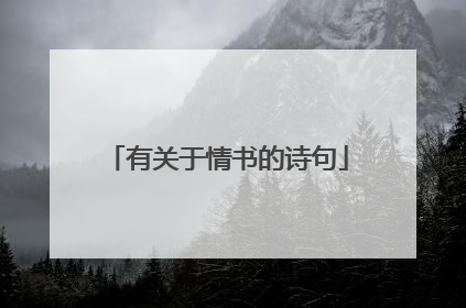 有关于情书的诗句