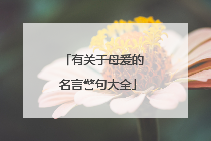 有关于母爱的名言警句大全
