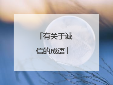 有关于诚信的成语