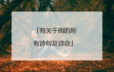 有关于雨的所有诗句及诗意