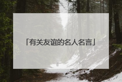 有关友谊的名人名言