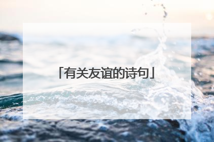 有关友谊的诗句