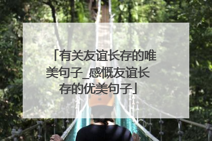 有关友谊长存的唯美句子_感慨友谊长存的优美句子