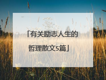 有关励志人生的哲理散文5篇
