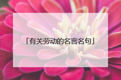 有关劳动的名言名句