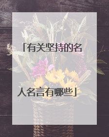 有关坚持的名人名言有哪些
