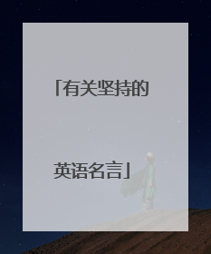 有关坚持的英语名言