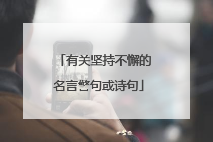 有关坚持不懈的名言警句或诗句