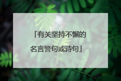 有关坚持不懈的名言警句或诗句