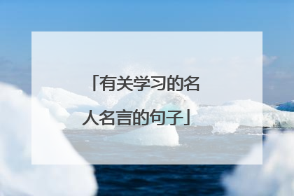 有关学习的名人名言的句子