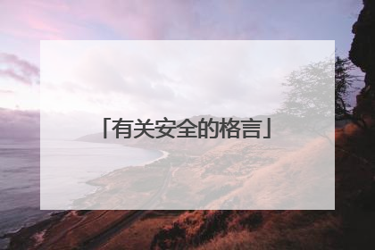 有关安全的格言
